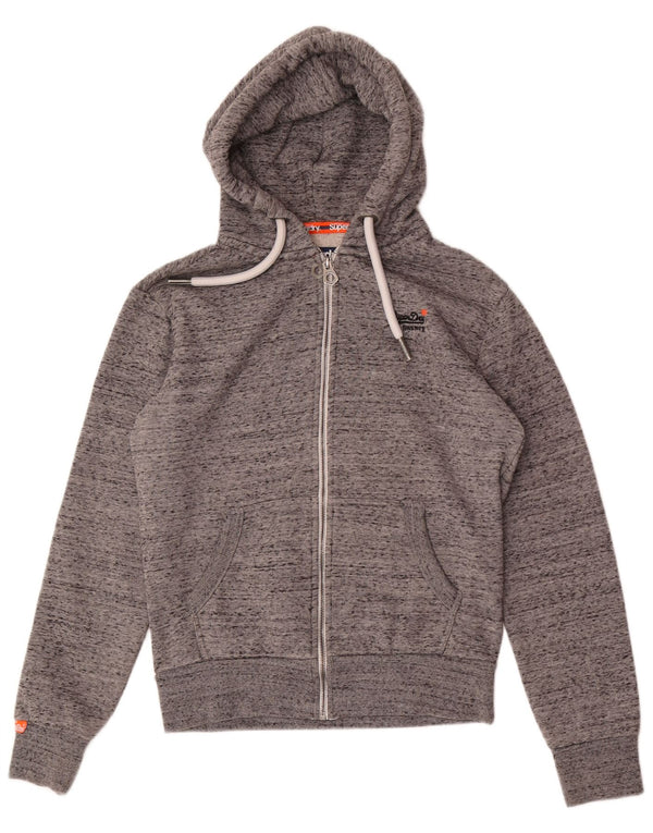 Pulover Superdry pentru bărbați, cu fermoar, XS, bumbac cu pete gri
