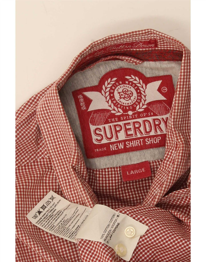 Superdry Chemise Homme Large Rouge Vichy Coton