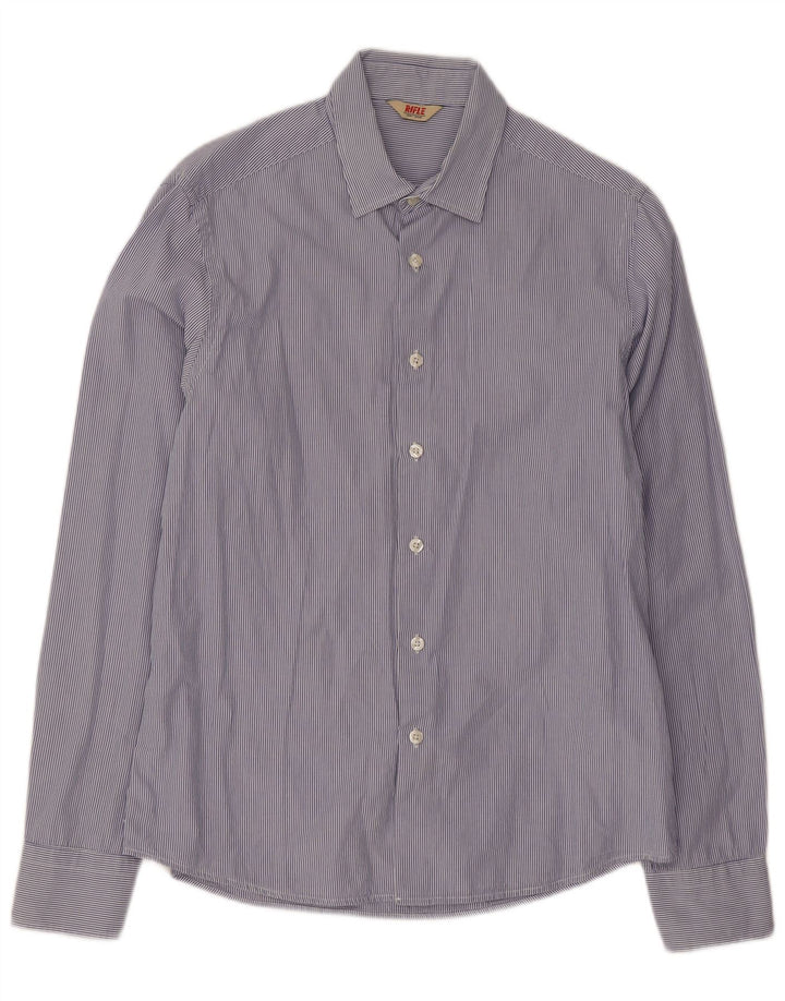 Chemise homme Rifle en coton à fines rayures bleu moyen