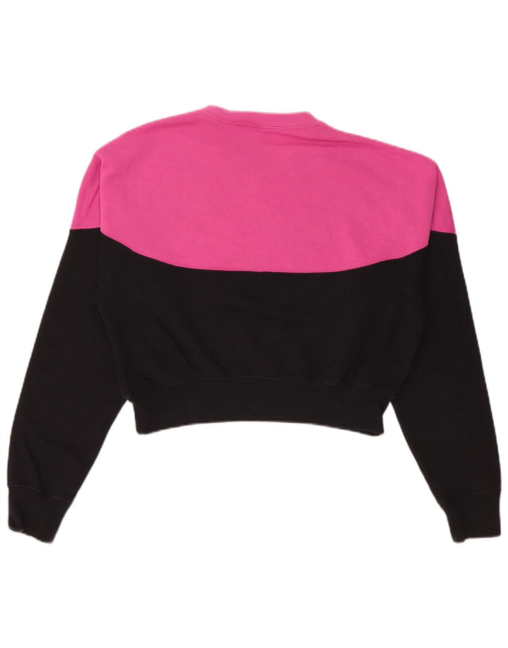 Nike Womens Crop Oversized Sweatshirt Jumper UK 10 Small Pink Colourblock
