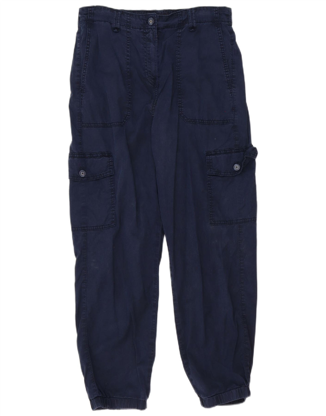 Marks & Spencer Womens Cargo Trousers UK 12 Medium W32 L27 Navy Blue