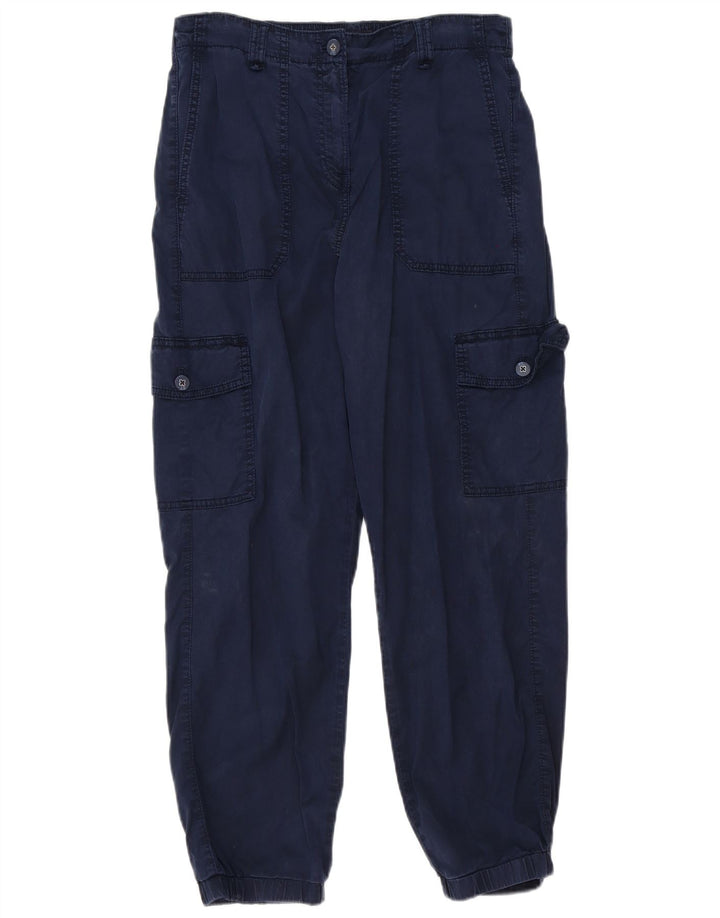 Marks & Spencer Womens Cargo Trousers UK 12 Medium W32 L27 Navy Blue