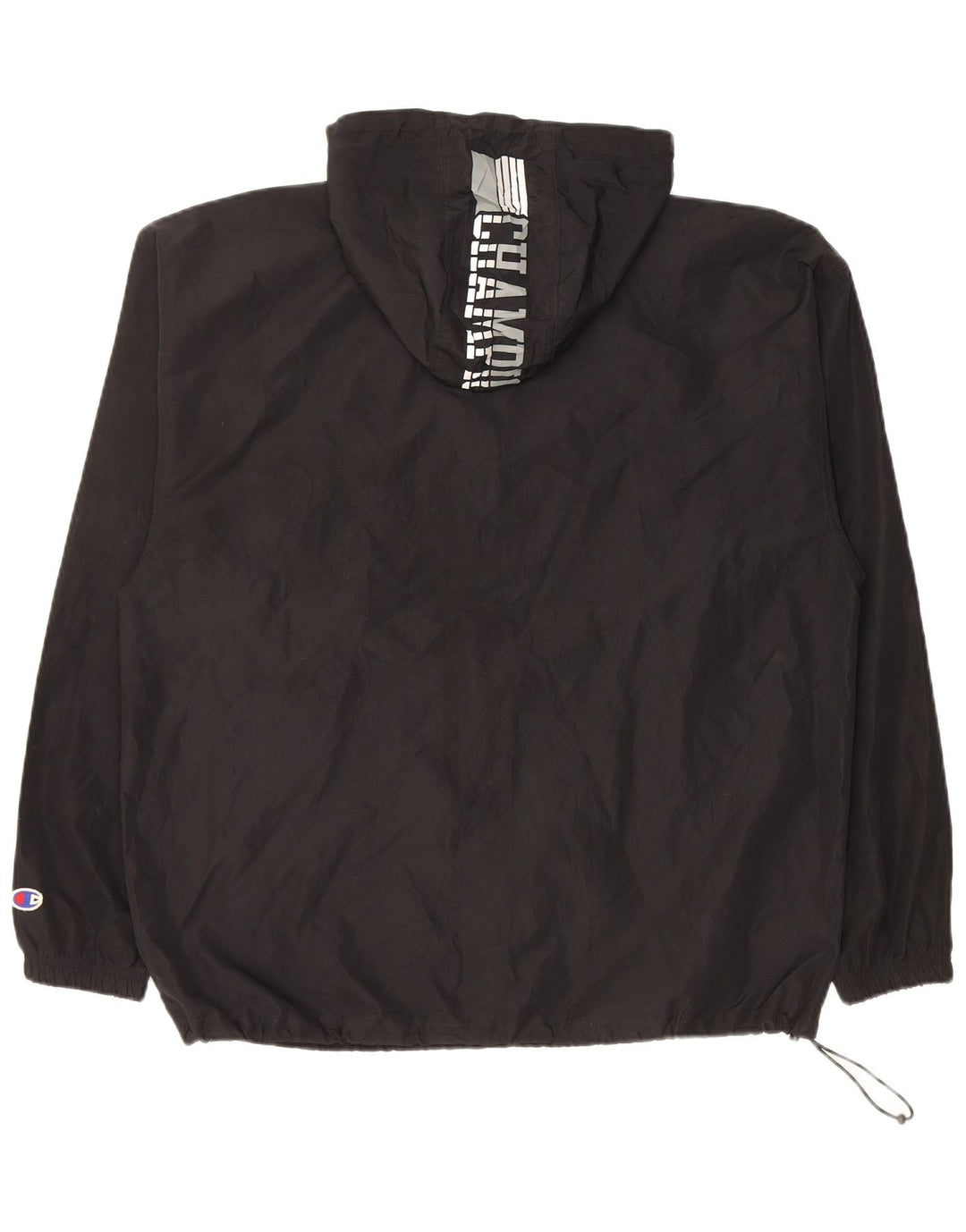 Champion Herre Grafisk Pullover Regnjakke UK 40 Stor Sort Polyester