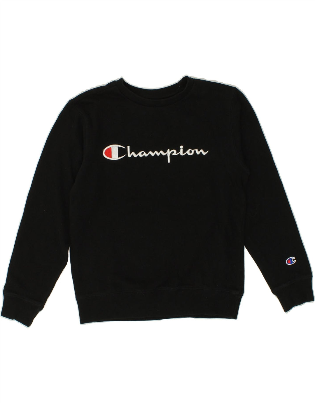CHAMPION Boys Graphic Sweatshirt Jumper 9-10 Years Black Cotton Vintage Champion and Second-Hand Champion from Messina Hembry 