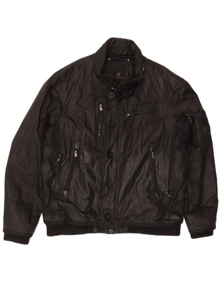 Milestone Herre Hooded Bomber Jacket UK 44 2XL Sort Polyester