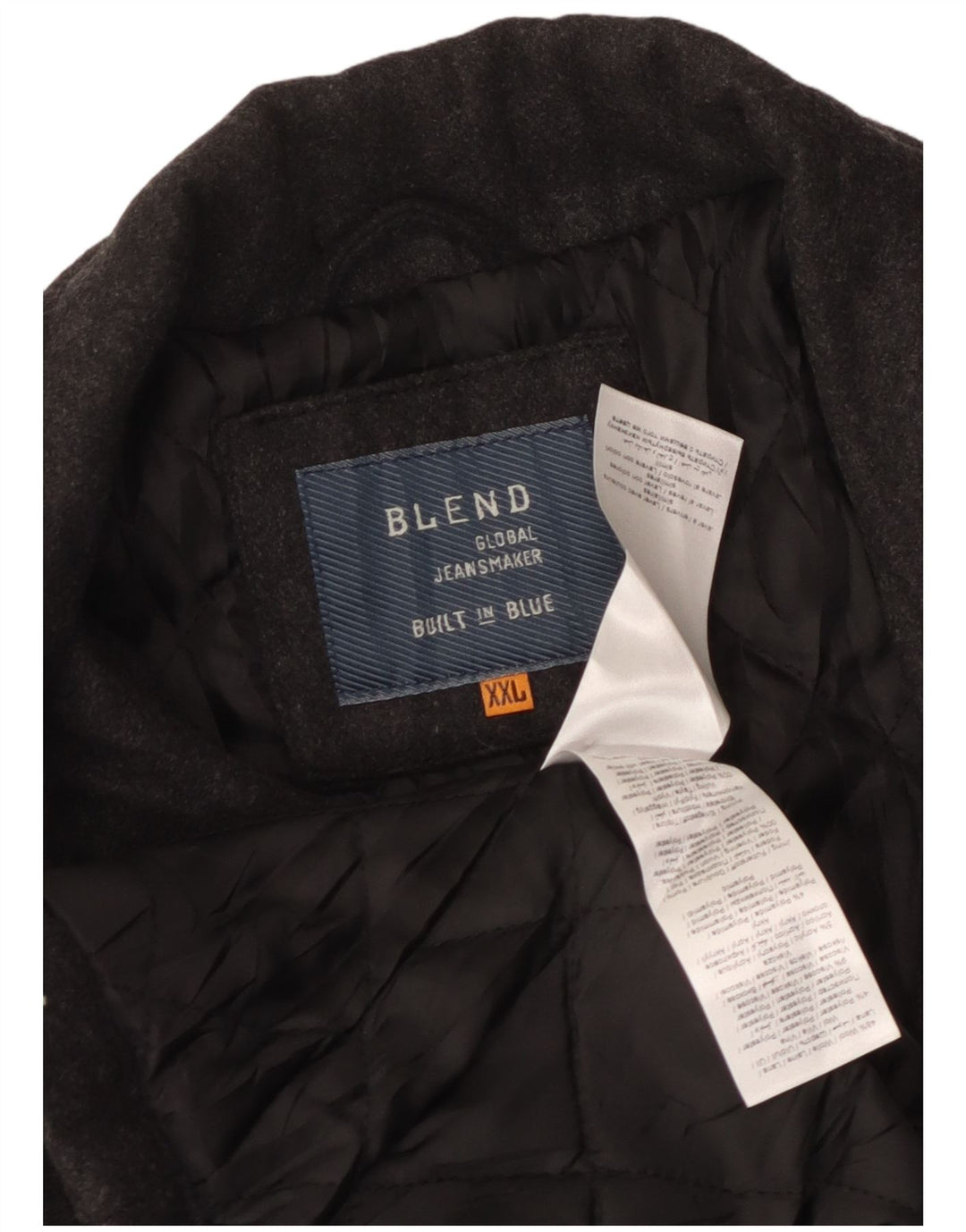 Blend Mens Military Overcoat UK 44 2XL Grey Wool