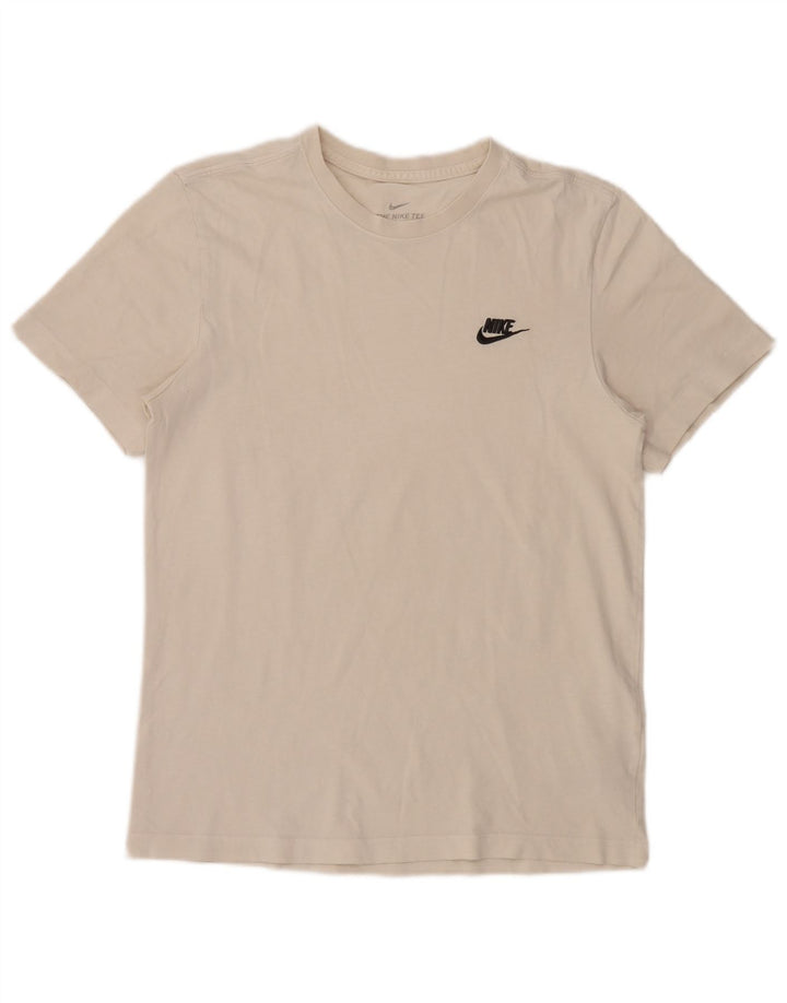 Nike Mens Camiseta Top Pequeno Algodão Branco