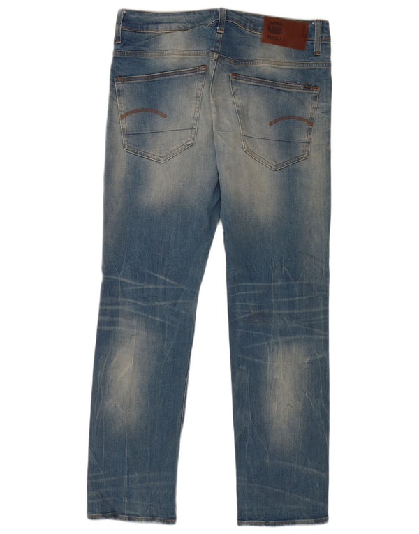 G-Star Mens 3301 Straight Jeans W33 L32 Blue Cotton