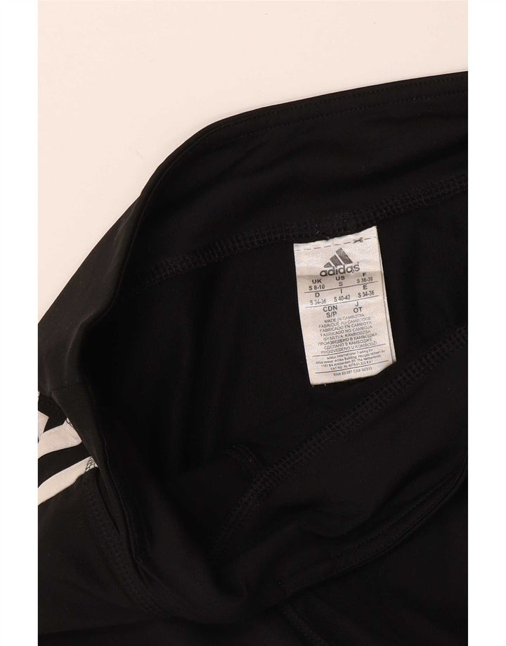 Adidas Womens Leggings UK 8/10 Small Black Polyester