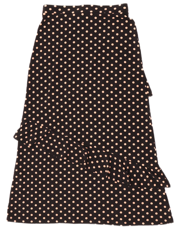Gonna midi a strati da donna Oasis UK 6 XS W24 Poliestere nero a pois