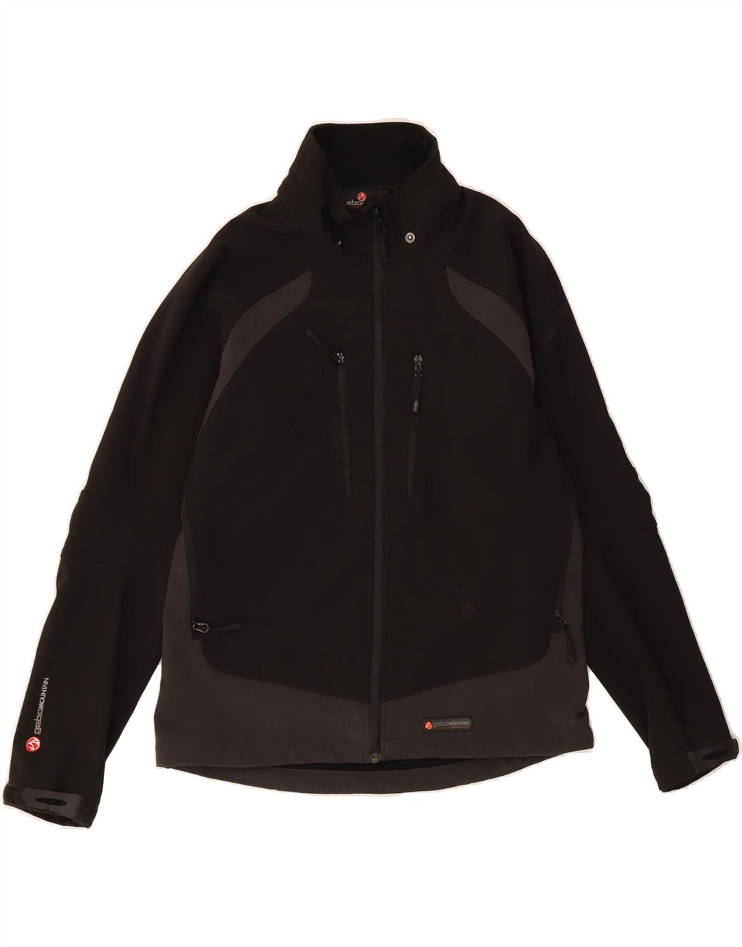 VINTAGE Womens Windbreaker Jacket UK 16 Large Black Colourblock Polyester Vintage Vintage and Second-Hand Vintage from Messina Hembry 