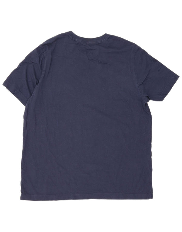 Camiseta Nike masculina gráfica grande algodão azul marinho
