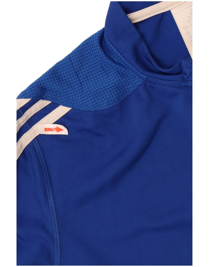 Adidas muška majica s izrezom na patentni zatvarač Srednje plavi poliester