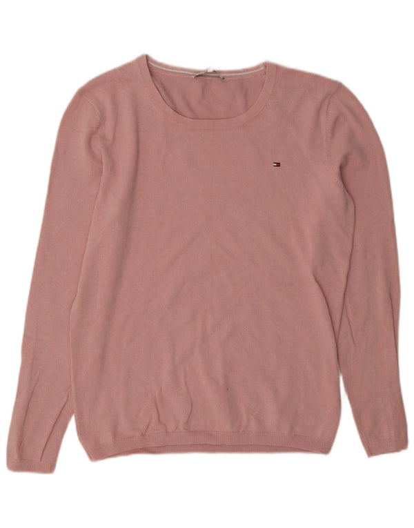Tommy Hilfiger Damen-Pullover mit U-Boot-Ausschnitt, Gr. 14, mittelrosa, Baumwolle