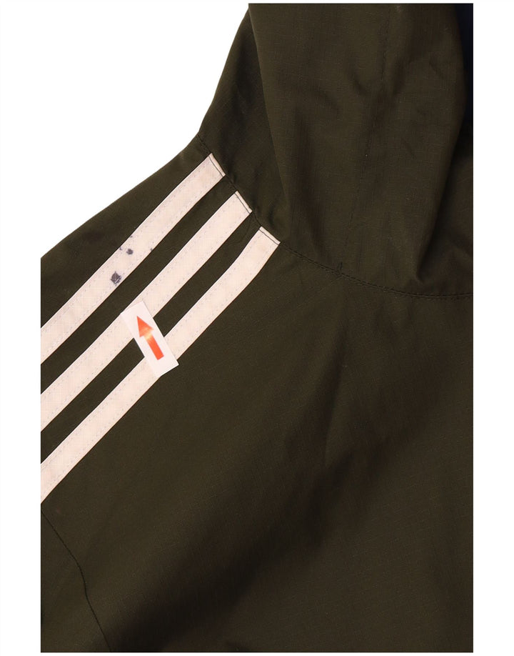 Adidas Herren Kapuzen-Bomber-Wendejacke UK 36 Small Khaki Polyester