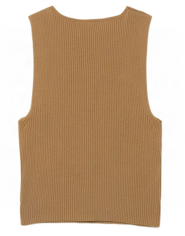 Canotta corta da donna Zara UK 8 piccola Beige