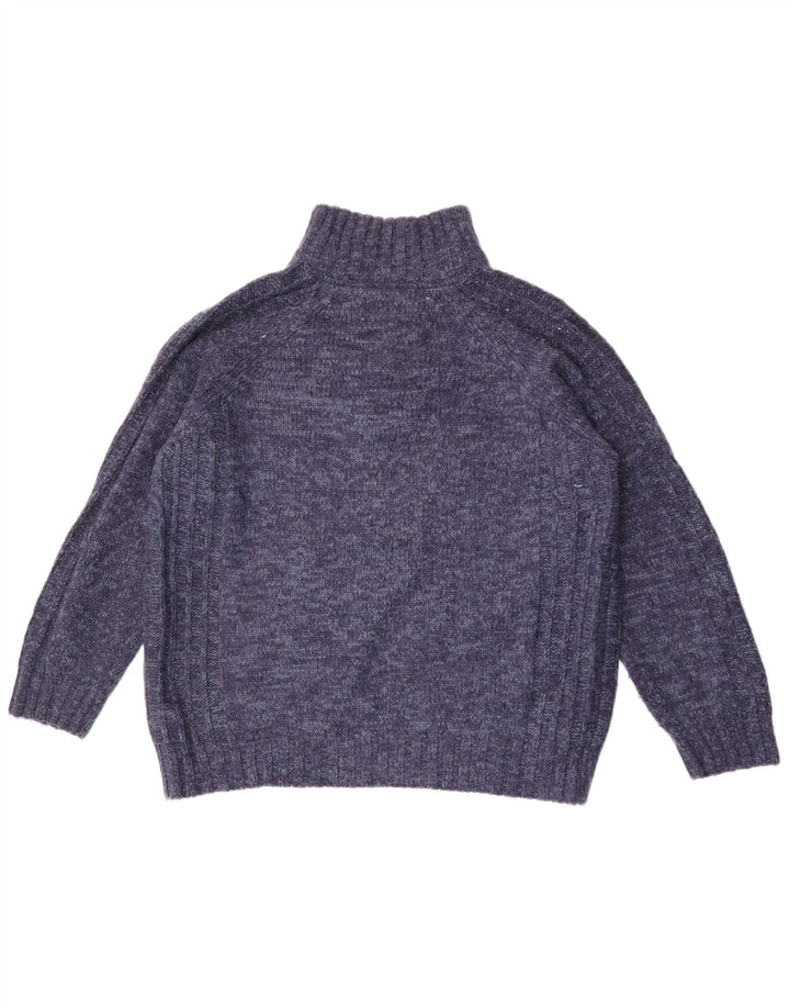 Maglione da uomo Marks & Spencer vestibilità regolare con zip e collo grande blu screziato