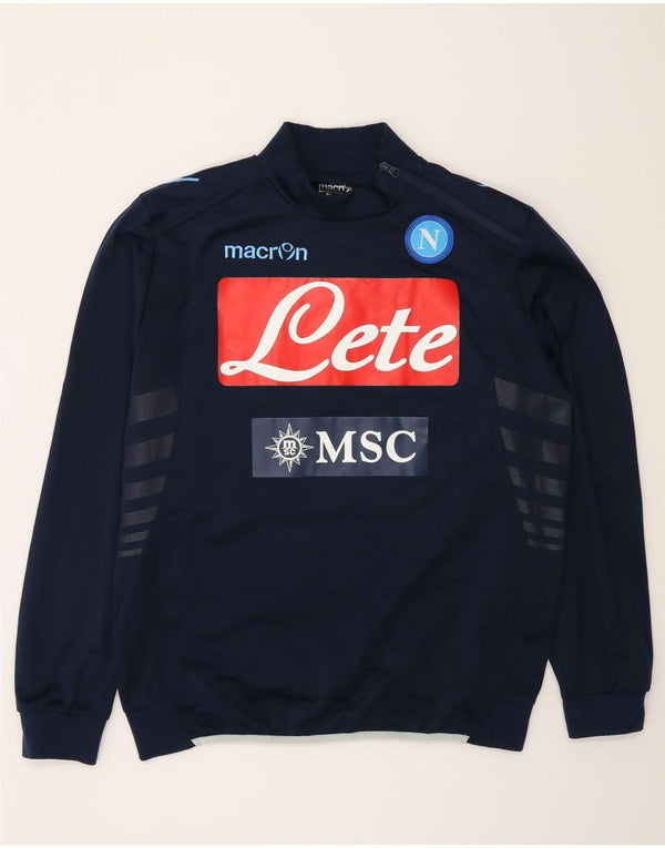 Macron Mens Graphic Pullover Chándal Top Grande Azul Marino Colorblock