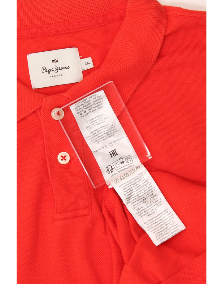 PEPE JEANS Mens Polo Shirt 2XL Red Cotton Vintage PEPE Jeans and Second-Hand PEPE Jeans from Messina Hembry 