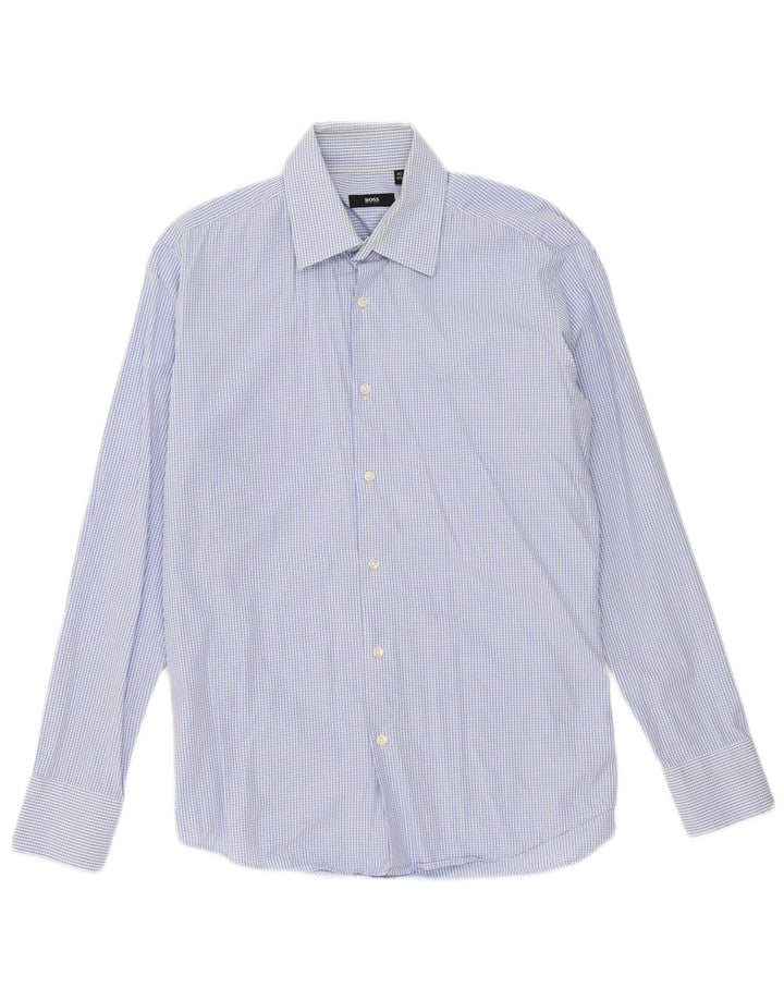 Ανδρικό πουκάμισο Hugo Boss 40 15 3/4 Medium Blue Gingham