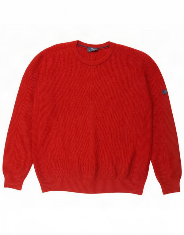 Navigare Mens Crew Neck Jumper Sweater XL Red Acrylic