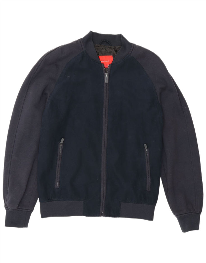 Zara Veste Bomber Homme UK 40 Large Bleu Marine