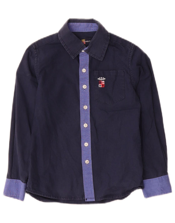 Marina Yachting Boys Shirt 3-4 Years Navy Blue Colourblock Cotton