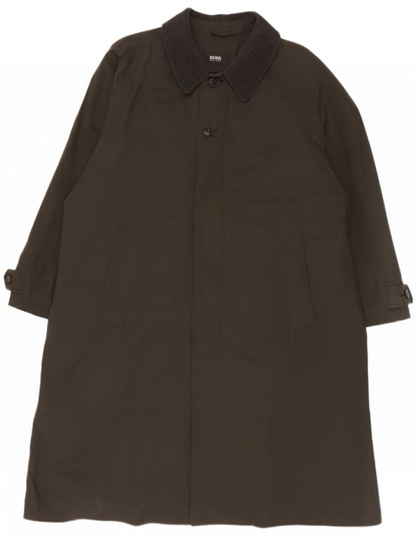 Hugo Boss Herrenmantel EU 54 2XL Khaki Baumwolle