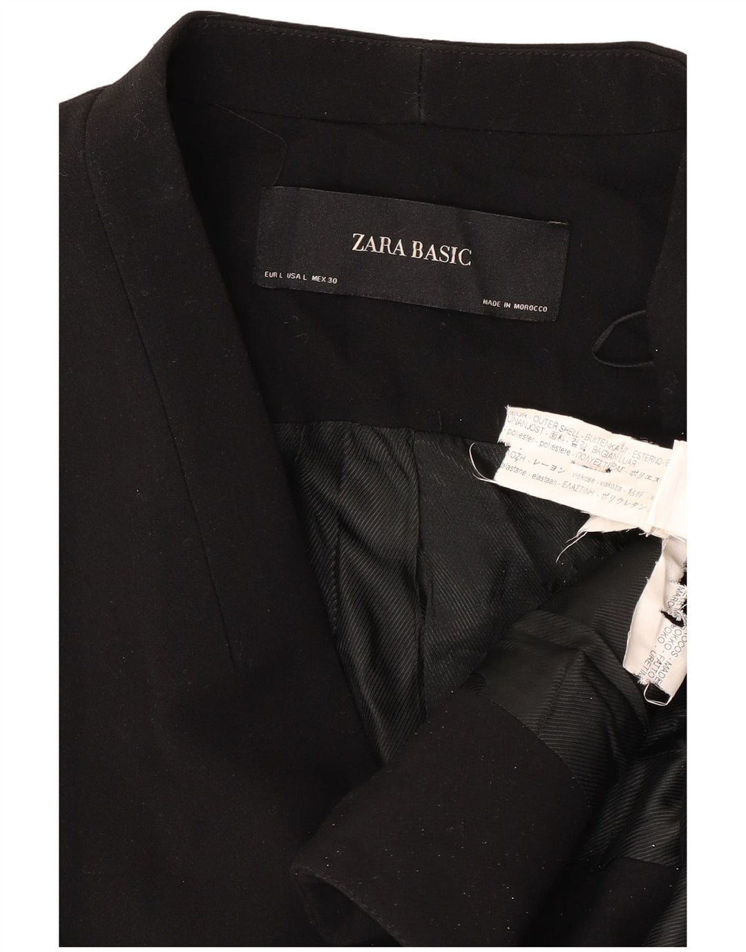 Zara Womens Blazer Jacket UK 16 Large Black Polyester