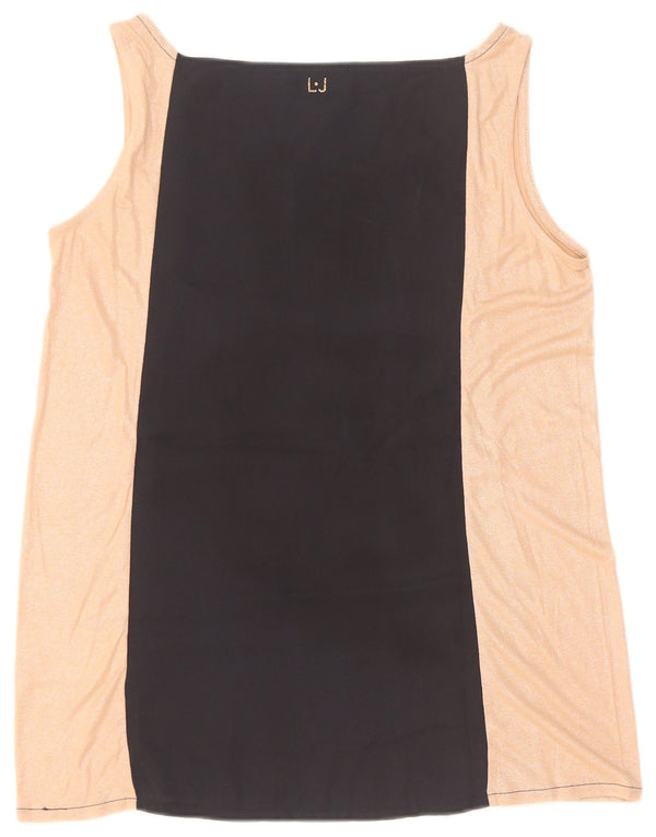 Liu Jo Womens Vest Top IT 40 Small Black Colourblock Polyester