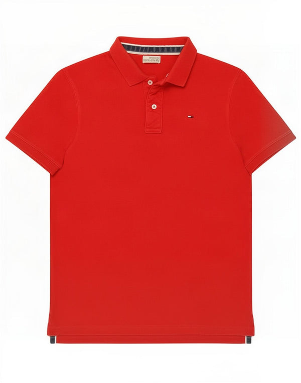 Camisa polo masculina Tommy Hilfiger grande algodão vermelho