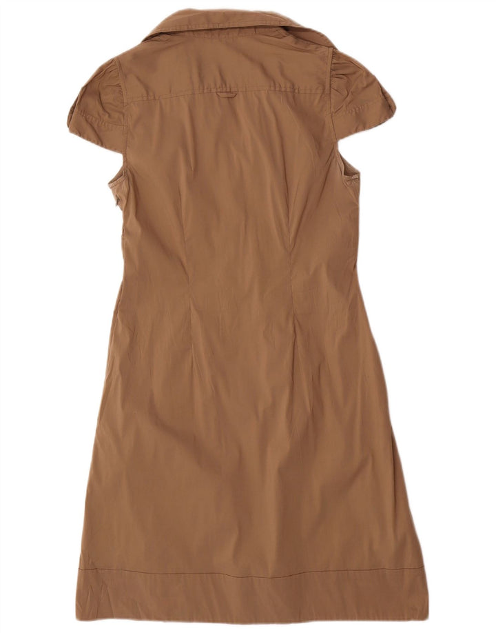 BCBGMAXAZRIA Womens A-Line Dress UK 12 Medium Beige Cotton