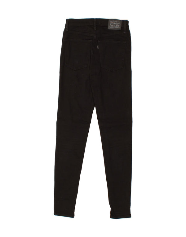 LEVI'S Womens Mile High Super Skinny Jeans W27 L30 Black Cotton