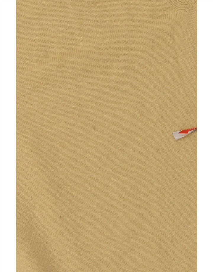 Maglione Supermaglia Uomo Scollo a V Lana Giallo Medio