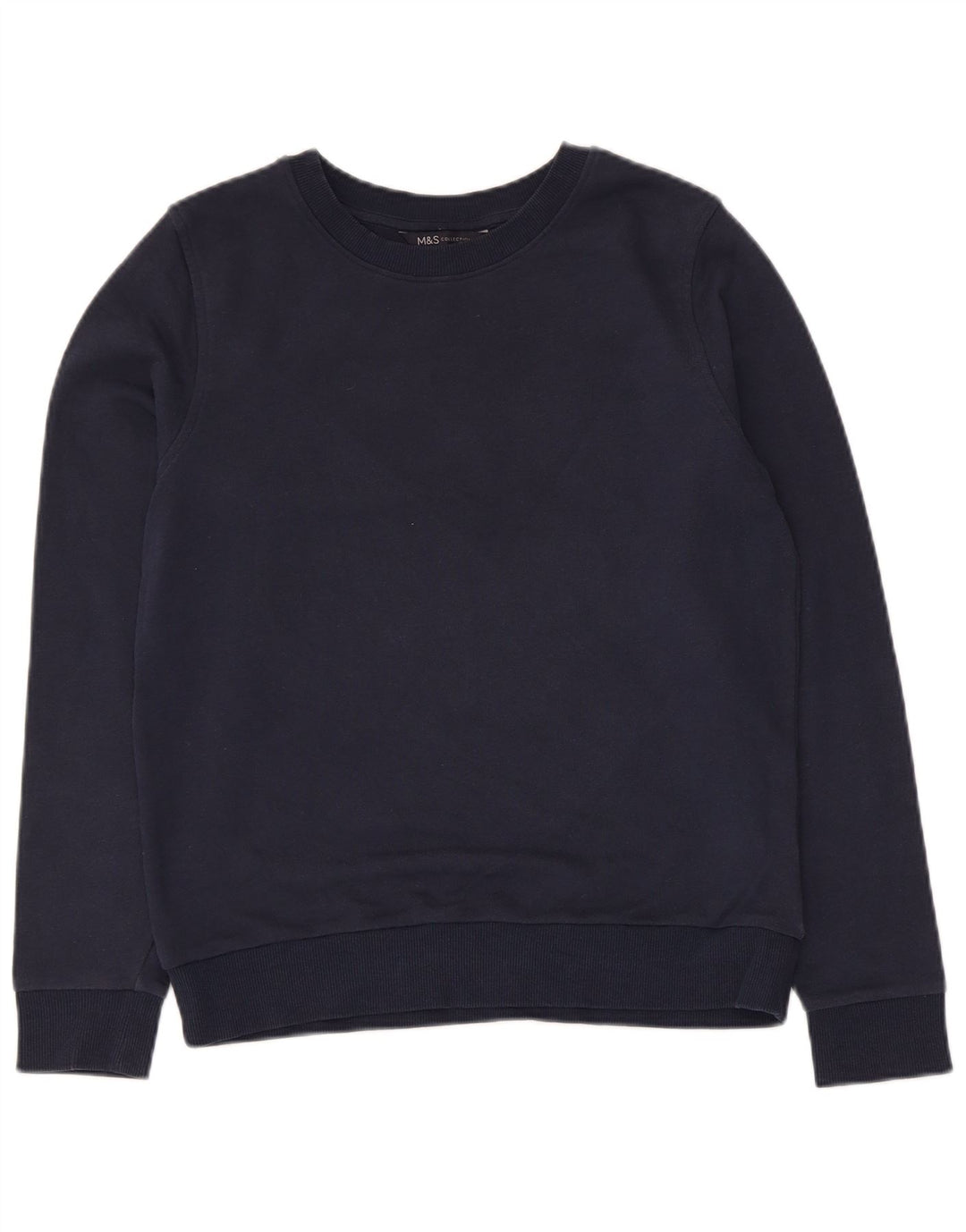 Marks & Spencer Womens Sweatshirt Jumper UK 10 Small Navy Blue Cotton