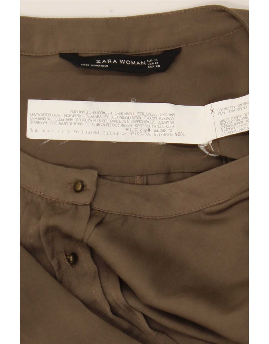 Zara Dame Playsuit UK 14 Medium Khaki Polyester