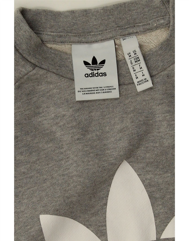 ADIDAS Mens Graphic Sweatshirt Jumper Medium Grey Cotton Vintage Adidas and Second-Hand Adidas from Messina Hembry 