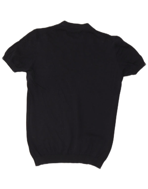 Massimo Dutti Herre T-Shirt Top Medium Marineblå Bomuld