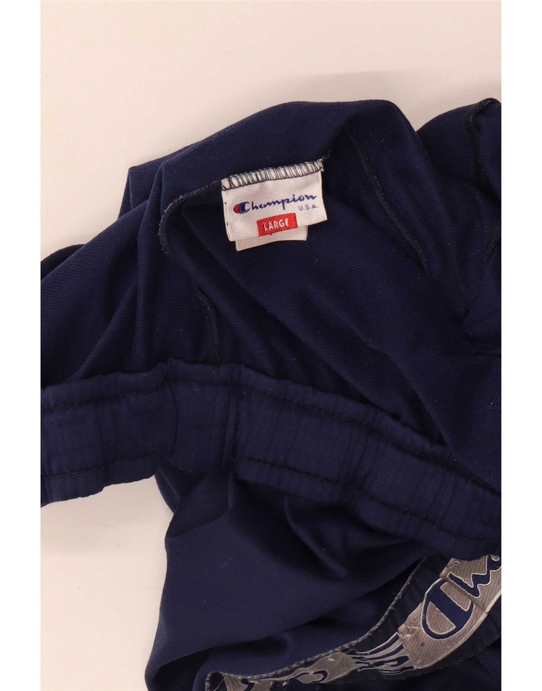 Champion Mens Graphic Tracksuit Trousers Large Navy Blue Colourblock