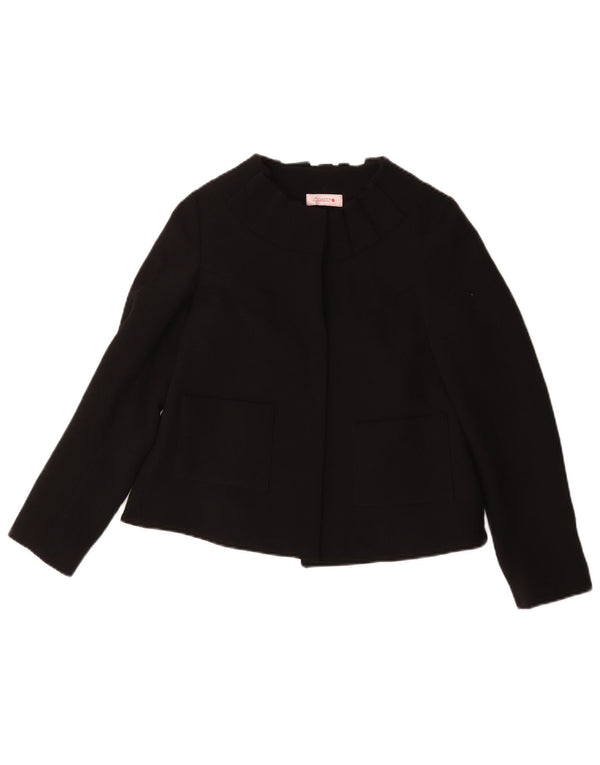 Vintage Damen Blazer Jacke IT 40 Kleine schwarze Wolle