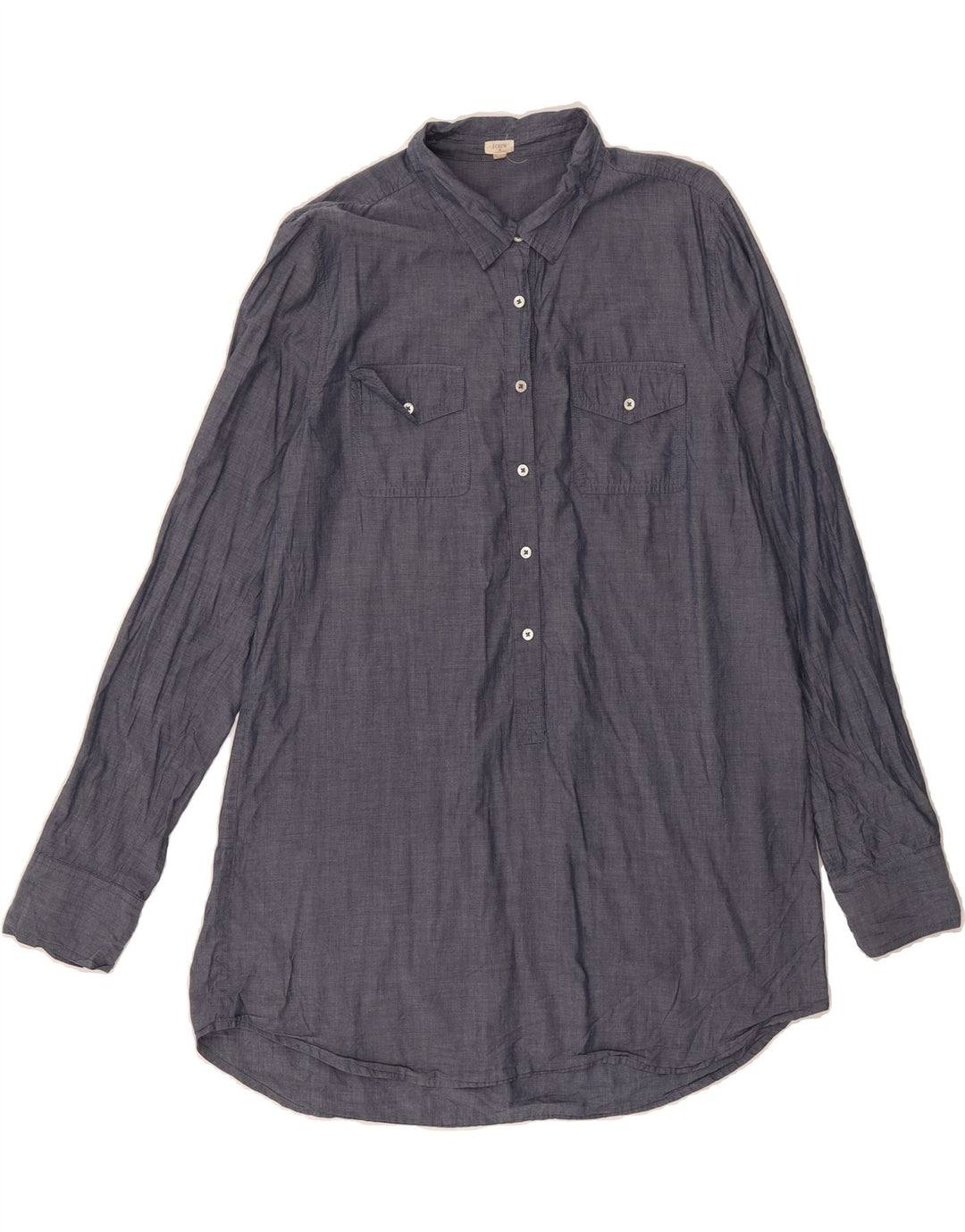 J. CREW Womens Pullover Shirt UK 16 Large Navy Blue Cotton Vintage J. Crew and Second-Hand J. Crew from Messina Hembry 