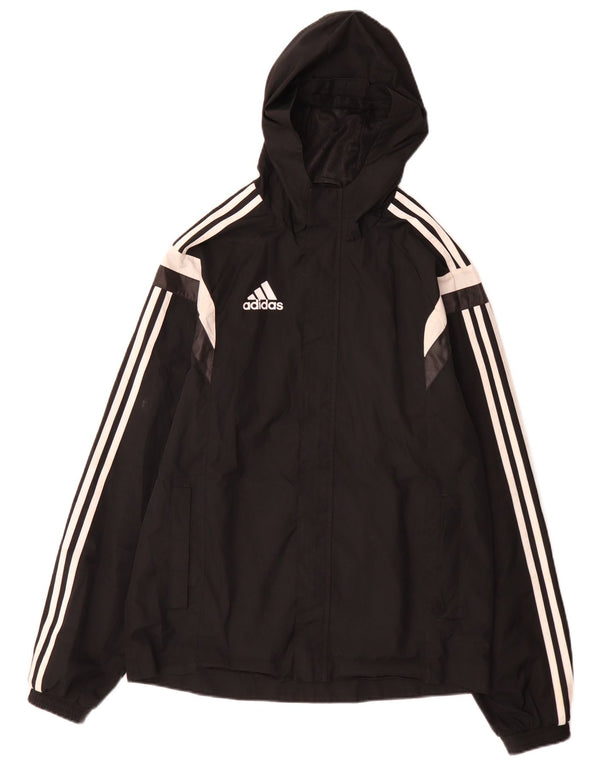 Adidas Chaqueta impermeable con capucha para hombre UK 36 Small Black Colourblock Poliéster