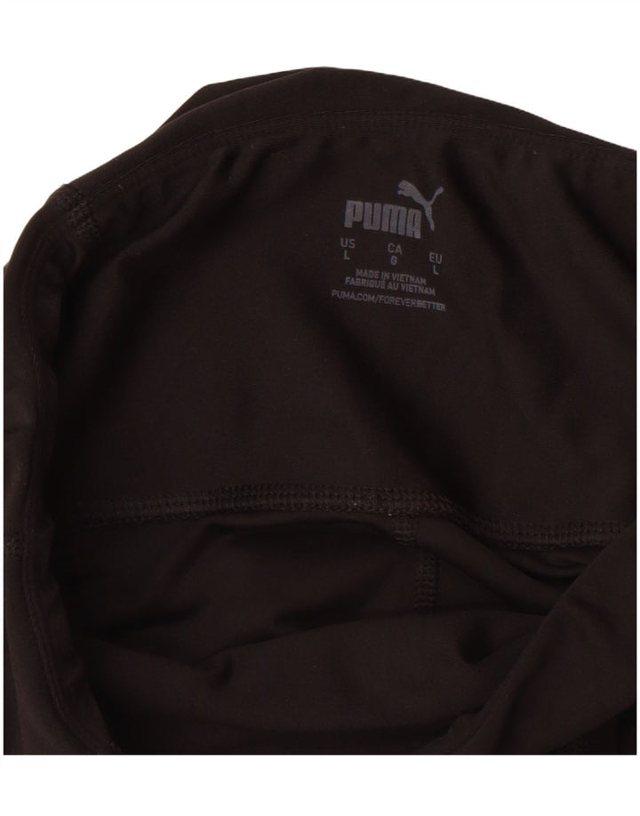 PUMA Womens Graphic Leggings UK 14 Large  Black