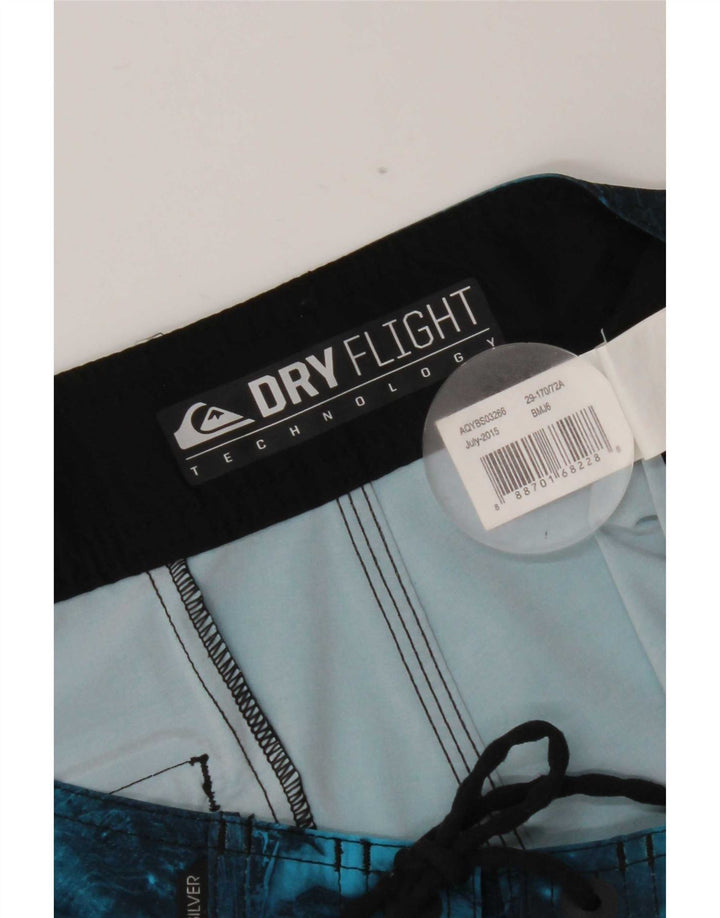 Quiksilver Mens Swimming Shorts Small  Blue Geometric Polyester