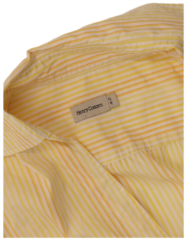 Henry Cottons Womens Sleeveless Shirt IT 42 Medium Yellow Striped