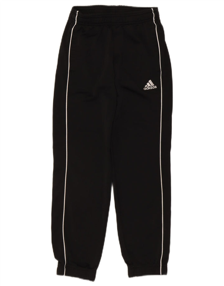 ADIDAS Boys Tracksuit Trousers Joggers 9-10 Years  Black Polyester