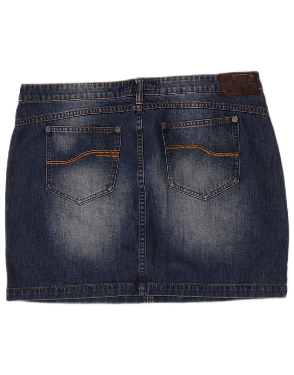 Fat Face Dame Denim Mini Cargo Nederdel W36 XL Blå Bomuld