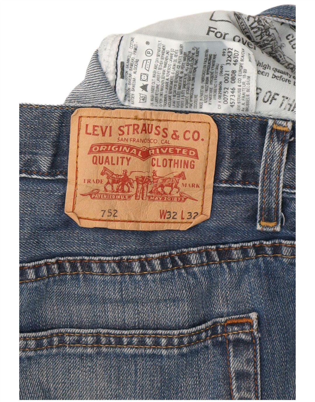 Męskie spodenki jeansowe Levi's 752 W32 Średnioniebieskie bawełniane