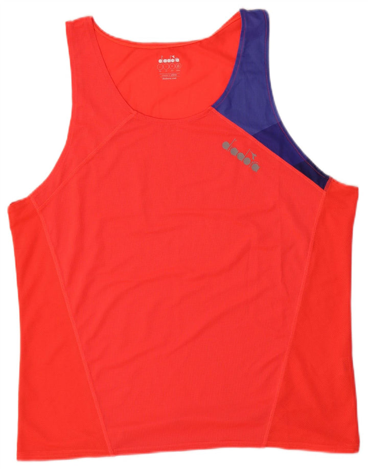 DIADORA Damevest Top UK 16 Large Red Colourblock Polyester