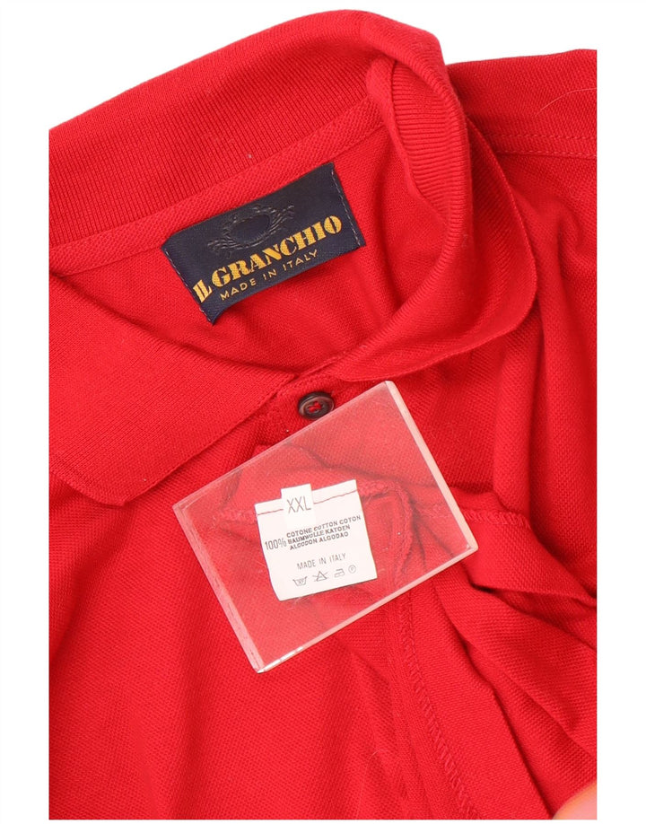 Il Granchio Mens Long Sleeve Polo Shirt 2XL Red